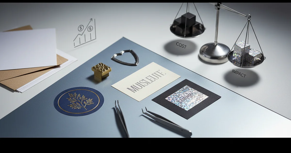 Comparison: foil-stamped product labels printing services — Foil-stamped product labels justify cost at ~5,000 units, offering a 9/10 luxury