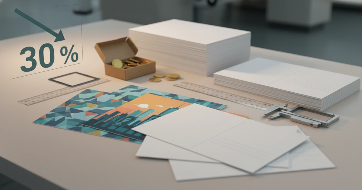 Guide: large postcards printing — Large postcards printing: Outsourcing saves 30% over 5,000 units with Heidelberg