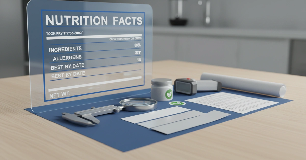 Checklist: food label sticker template — A food label sticker template reduces errors 47% with verified specs like 300 gs