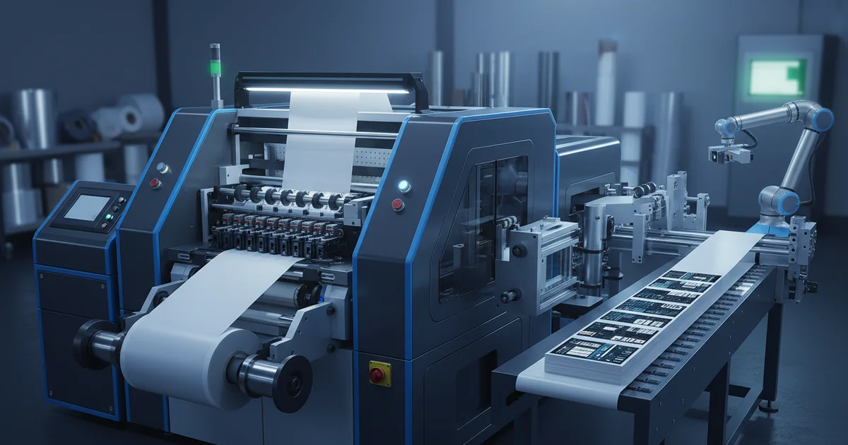 Comparison: industrial label printing — Industrial label printing: Digital is optimal under 5,000 units; flexographic do