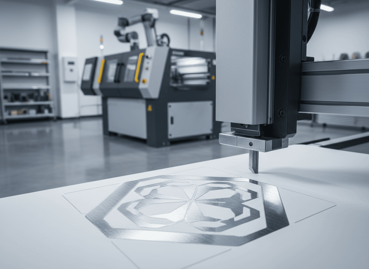 Precision die-cutting process for custom-shaped labels and packaging