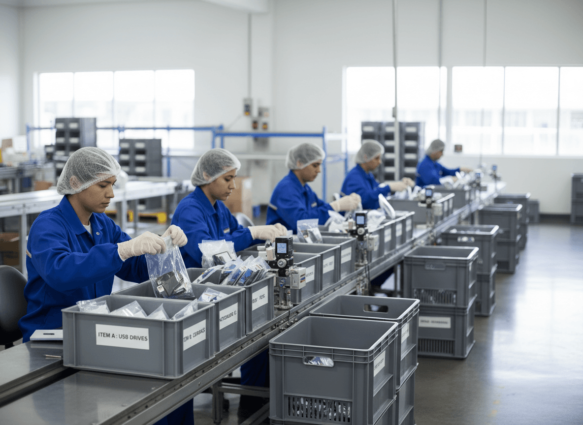 Promotional product assembly and kitting line