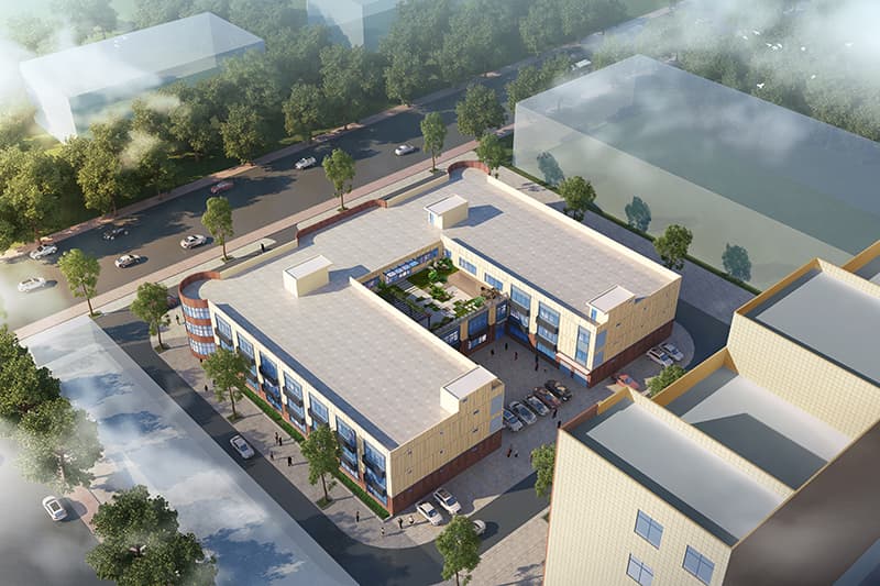 JinXinCai Printing production campus aerial view — Guangming District, Shenzhen