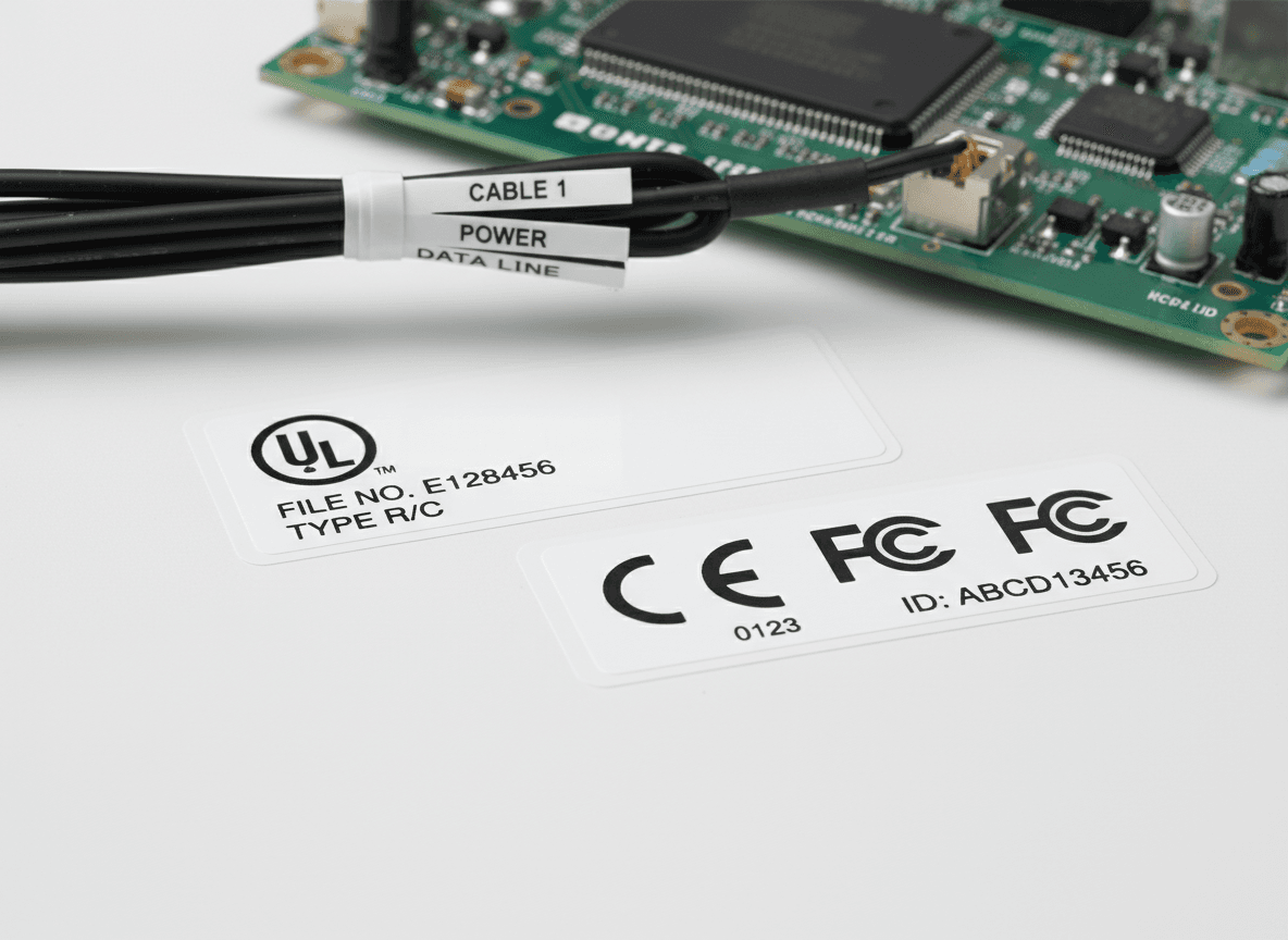 Electronics safety compliance and identification labels
