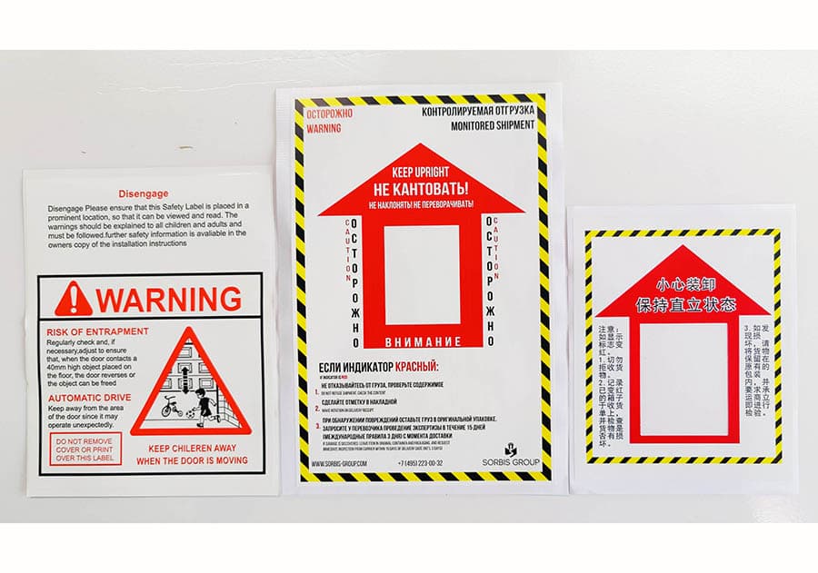 Large format printed labels and signage
