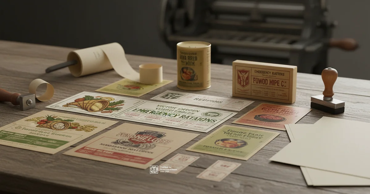 Checklist: ww2 food labels to print — Authentic WW2 food labels require period fonts, FDA-compliant 80-100 lb