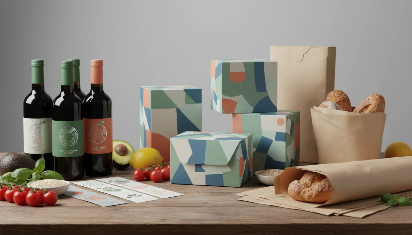 FDA-compliant food and beverage packaging with waterproof labels